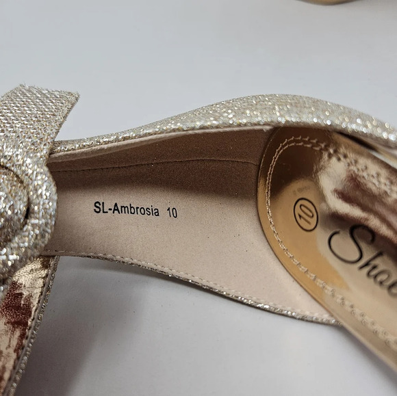 Shoeland High Heels Womens Sz 10 Ambrosia Rose Gold Sparkles Wedding Formal - Picture 10 of 11